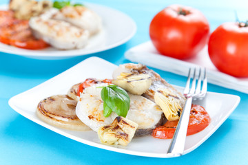 slice of hake grilled