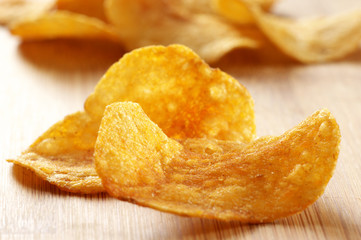 Potato chips close-up