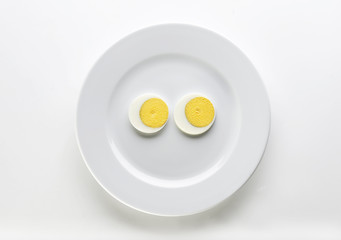 Two slices of boiled egg