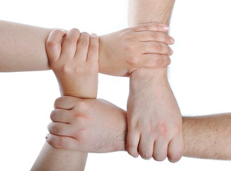 Hands shapes on white isolated background