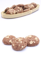 Fototapeta na wymiar Almond and chocolate cookies