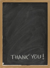 thank you on blank blackboard