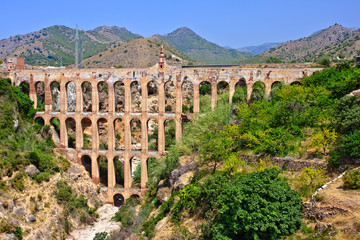 Obraz premium Old aqueduct in Nerja, Costa del Sol, Spain