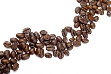 Naklejka premium Coffee beans string