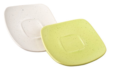 Two color plates isolated on white