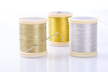Thread, silk, gold, silver