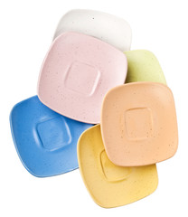 Color plates isolated on white