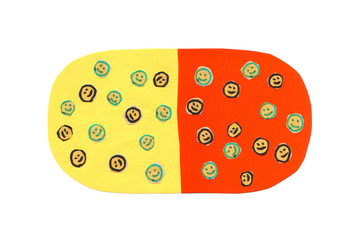 笑顔がたくさんのカプセル薬