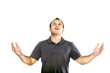 Naklejka premium Man extending his hands