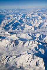 Aerial view on the Swiss alps