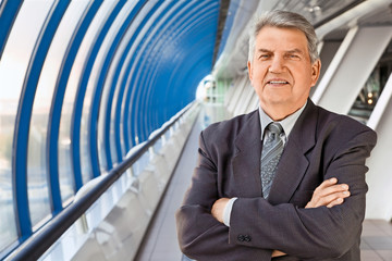 Senior man in the building