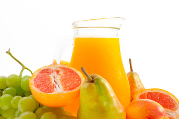 Fresh mixed fruit juice ready to drink