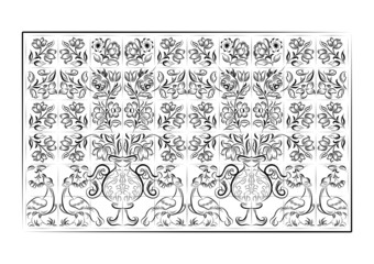 Old tiles portuguese background, vector illustration
