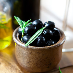 Black olives and rosemary