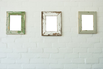 Three frames on wall