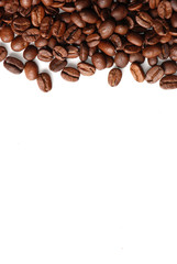 Macro of coffee isolated on white background