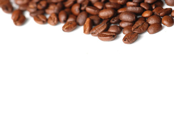 Macro of coffee isolated on white background