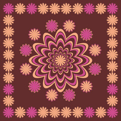 Floral background on brown