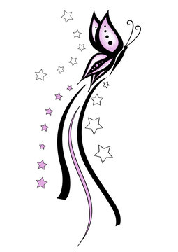 farfalla e stelline tatoo