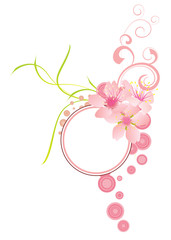 Obraz na płótnie Canvas pink abstract ornament with flowers