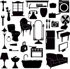silhouettes furniture and other objects