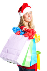Christmas shopping santa girl