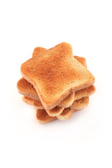 Toast on white background