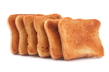 Toast on white background