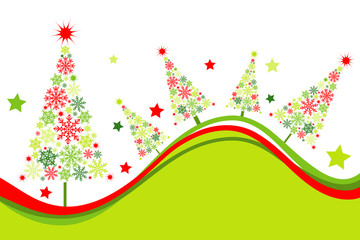 Christmas tree background, vector