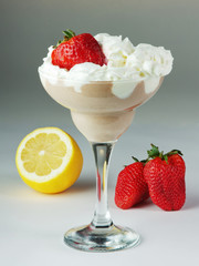 Ice cream with strawberries