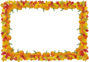 Thanksgiving day autumnal vector frame