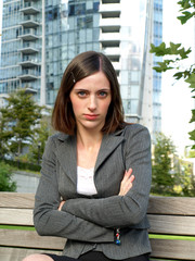 Fototapeta premium Upset young professional businesswoman