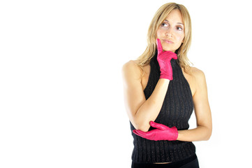 woman with a thoughtful expression