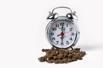 Clock with coffee beans