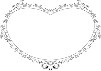 Calligraphic Border, Frame design heart shape