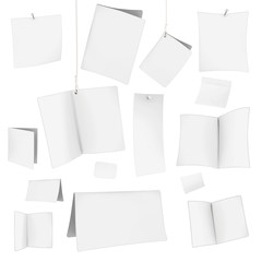 set of vector blank white cards 06
