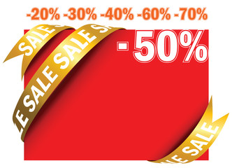 red sale sign in vector