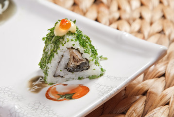 Bamboo roll with caviar