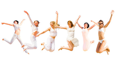 Group of active people