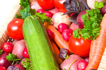 color Fresh beautiful vegetables.