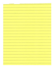 yellow lined paper isolated