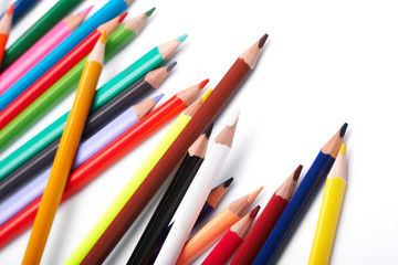 Color pencils  on white background