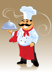 chef cook and plate