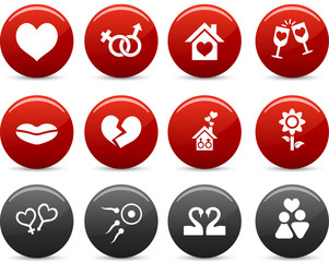 Love  icon set. Vector illustration
