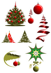 Fototapeta premium Christmas icons and symbols