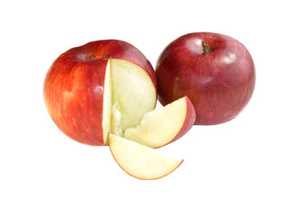 Fototapeta na wymiar Two red apples