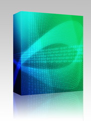 Digits data abstract illustration box package