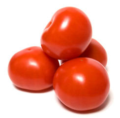 red tomato isolated  on white background