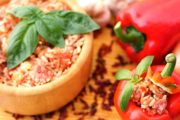 Hungarian delicacy, stuffed red pepper