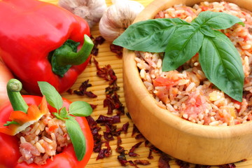 Hungarian delicacy, stuffed red pepper